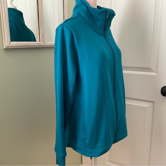 JOE FRESH, TEAL FLEECED JACKET, SIZE: L/G - Picture 2 of 10